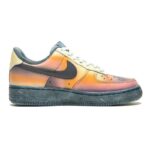 [Custom Men's sunset black and orange]  Air Force 1 Skateboarding Shoes Men Low-top Black/Orange - Image 2