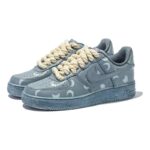 [Custom Male moon style]  Air Force 1 Skateboard Shoes Men Low-Top Light Blue - Image 3