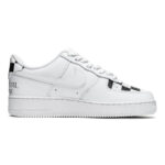[Custom Male eye checkered black and white]  Air Force 1 Skateboarding Shoes Men Low-top Black/White - Image 2
