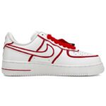 [Custom Men's and women's paper-cut national trend]  Air Force 1 Low-Top Skateboard Shoes Unisex Red White - Image 3