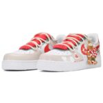 [Custom Christmas greetings for both men and women]  Air Force 1 Skateboard Shoes Unisex Low-Top Red White - Image 3