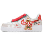[Custom Red and white Christmas greetings for both men and women]  Air Force 1 Skateboard Shoes Unisex Low-Top Red White - Image 2