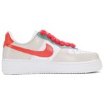 [Custom Red and white Christmas greetings for both men and women]  Air Force 1 Skateboard Shoes Unisex Low-Top Red White - Image 3