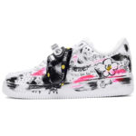 [Custom Perfect holiday for both men and women]  Air Force 1 Skateboard Shoes Unisex Low-Top Black/White/Pink