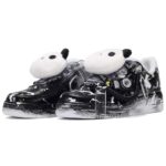 [Custom The wishes of male and female pandas]  Air Force 1 Skateboard Shoes Unisex Low-Top Black/White - Image 4
