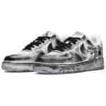 [Custom The men's Chinese dragon is in black, white and grey]  Air Force 1 Skateboarding Shoes Men Low-top Black/White/Gray - Image 3