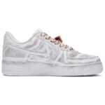 [Custom Men's cappuccino in gray and white]  Air Force 1 Skateboarding Shoes Men Low-top Gray/White - Image 2