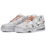 [Custom Men's cappuccino in gray and white]  Air Force 1 Skateboarding Shoes Men Low-top Gray/White - Image 3