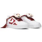 [Custom Men's Chinese-style fringed lion dance in red and white]  Air Force 1 Skateboarding Shoes Men Low-top Red And White - Image 5