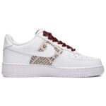 [Custom Men's vintage old newspaper in white and brown]  Air Force 1 Skateboarding Shoes Men Low-top Light Khaki - Image 3