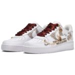 [Custom Men's vintage old newspaper in white and brown]  Air Force 1 Skateboarding Shoes Men Low-top Light Khaki - Image 4