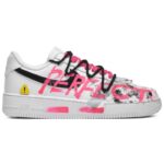 [Custom Men's perfect warning black and white rose]  Air Force 1 Skateboarding Shoes Men Low-top Black And White Roses - Image 2