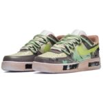 [Custom The men's small jumping frog is white, brown and green]  Air Force 1 Skateboarding Shoes Men Low-top Sanddrift/White/Rough Green/Hemp - Image 3