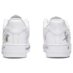 [Custom The male smiling little flower is in black and white]  Air Force 1 Skateboarding Shoes Men Low-top Black/White - Image 4