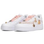 [Custom The men's brown bear is white and brown]  Air Force 1 Skateboarding Shoes Men Low-top Light Khaki - Image 3