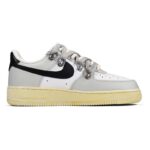 [Custom Men's tassels in white and black]  Air Force 1 Skateboarding Shoes Men Low-top White/Black - Image 2