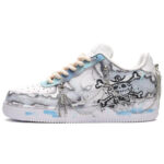 [Custom Men's Pirate Legend black, White and grey]  Air Force 1 Skateboarding Shoes Men