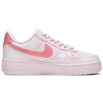 [Custom Men's pink roses]  Air Force 1 Skateboarding Shoes Men Low-top Pink And Blue - Image 2