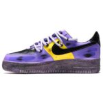 [Custom The men's snake skin is black, yellow and purple]  Air Force 1 Skateboarding Shoes Men Low-top Black, Yellow, Violet - Image 4