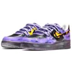 [Custom The men's snake skin is black, yellow and purple]  Air Force 1 Skateboarding Shoes Men Low-top Black, Yellow, Violet - Image 5