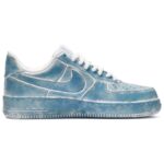 [Custom Men's Baikal Lake blue and black]  Air Force 1 Skateboarding Shoes Men Low-top Blue/Black - Image 2