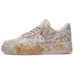 [Custom A men's lost stuffed bear in desert color]  Air Force 1 Skateboarding Shoes Men Low-top Yellow/Brown