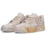 [Custom A men's lost stuffed bear in desert color]  Air Force 1 Skateboarding Shoes Men Low-top Yellow/Brown - Image 3