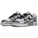 [Custom The male style features a black and white dragon spine]  Air Force 1 Skateboarding Shoes Men Low-top Black/White - Image 2