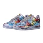 [Custom Men's artistic graffiti in grey]  Air Force 1 Skateboarding Shoes Men Low-top Gray - Image 3