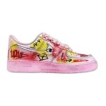 [Custom Men's artistic graffiti pink]  Air Force 1 Skateboarding Shoes Men Low-top Pink - Image 3
