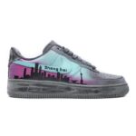 [Custom Shanghai City limited edition men's gray and purple]  Air Force 1 Skateboarding Shoes Men - Image 2