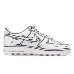 [Custom The same style of black and white in the 2D world for both men and women]  Air Force 1 Skateboarding Shoes Unisex - Image 2