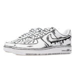 [Custom The same style of black and white in the 2D world for both men and women]  Air Force 1 Skateboarding Shoes Unisex - Image 3