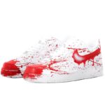 [Custom Suspect X, both male and female]  Air Force 1 Skateboarding Shoes Unisex Low-top Red/white - Image 2