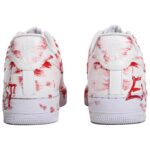 [Custom The crime scene is red and white]  Air Force 1 Skateboard Shoes Unisex Low-Top Red White - Image 5