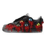 [Custom Cthulhu Venom]  Air Force 1 Skateboarding Shoes Black/Red - Image 2