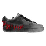 [Custom Cthulhu Venom]  Air Force 1 Skateboarding Shoes Black/Red - Image 4