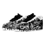 [Custom Men's style in black, white and grey with ink charm]  Air Force 1 Skateboarding Shoes Men Low-top Black/white/gray - Image 2
