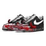 [Custom Men's Venom Cthulhu black and red]  Air Force 1 Skateboarding Shoes Men Low-top Black/Red - Image 3