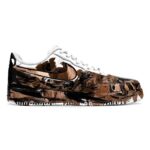 [Custom Men's ink-wash painting]  Air Force 1 Skateboarding Shoes Men Low-top Brown/Black - Image 2