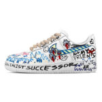 [Custom Men's street graffiti in GD color]  Air Force 1 Skateboarding Shoes Men Low-top White/Blue/Black