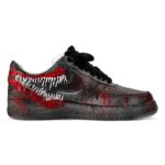 [Custom Superhero Venom is black and red]  Air Force 1 Skateboarding Shoes Unisex Low-top Black/Red - Image 2