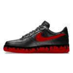 [Custom Black Chili Peppers]  Air Force 1 Skateboarding Shoes Men Low-top Red/Black - Image 3