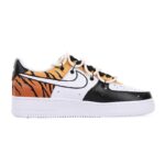 [Custom Men's hand-painted black and orange tiger pattern]  Air Force 1 Skateboarding Shoes Men Low-top Black/Orange - Image 2