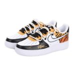 [Custom Men's hand-painted black and orange tiger pattern]  Air Force 1 Skateboarding Shoes Men Low-top Black/Orange - Image 3