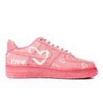 [Custom The men's and women's designs are dyed with cherry blossom pink hearts]  Air Force 1 Skateboarding Shoes Unisex - Image 2