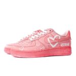 [Custom The men's and women's designs are dyed with cherry blossom pink hearts]  Air Force 1 Skateboarding Shoes Unisex - Image 3