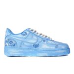 [Custom The men's and women's cashew flower styles have a worn-out blue and white look]  Air Force 1 Skateboarding Shoes Unisex - Image 2