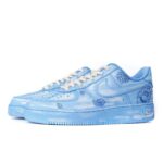 [Custom The men's and women's cashew flower styles have a worn-out blue and white look]  Air Force 1 Skateboarding Shoes Unisex - Image 3