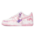 [Custom Men's low-top heart-shaped sneakers in pink and white] Male  Air Force 1 Low Skate shoes - Image 2